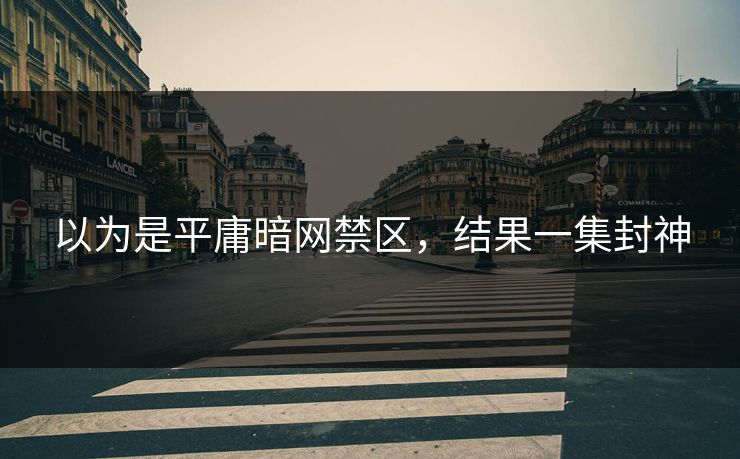 以为是平庸暗网禁区，结果一集封神