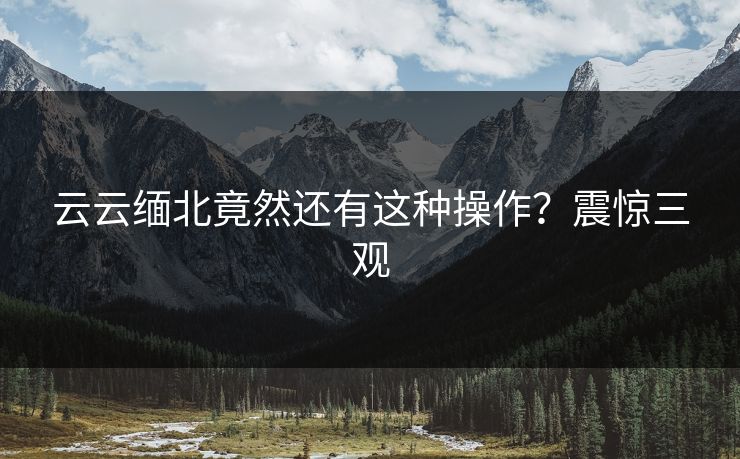 云云缅北竟然还有这种操作？震惊三观