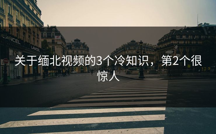关于缅北视频的3个冷知识，第2个很惊人