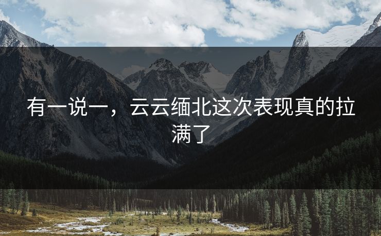 有一说一，云云缅北这次表现真的拉满了