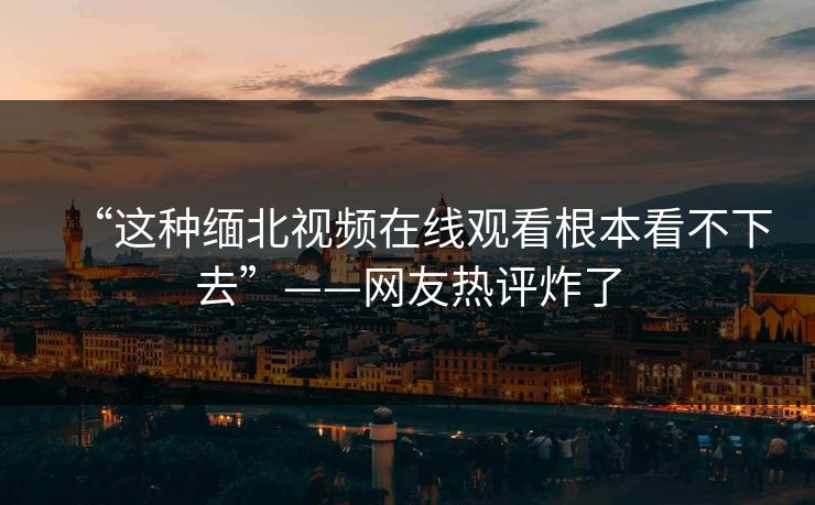 “这种缅北视频在线观看根本看不下去”——网友热评炸了