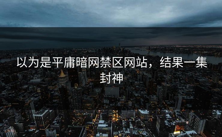 以为是平庸暗网禁区网站，结果一集封神