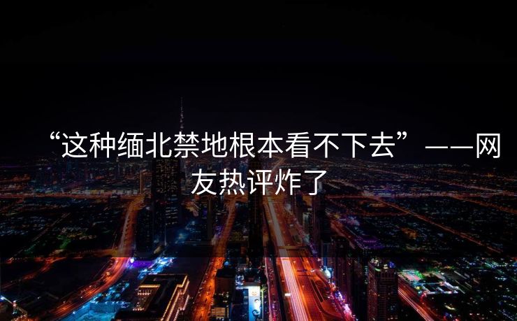 “这种缅北禁地根本看不下去”——网友热评炸了