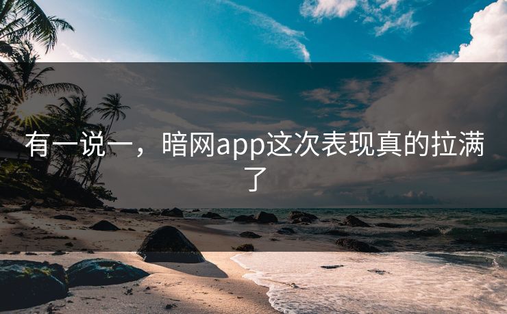 有一说一，暗网app这次表现真的拉满了