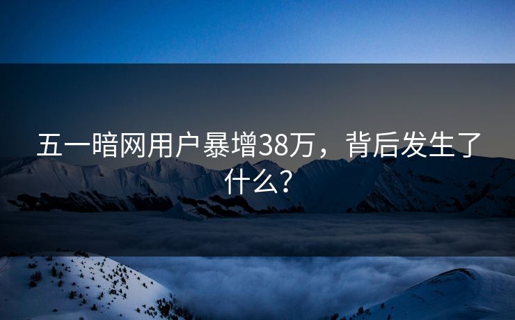五一暗网用户暴增38万，背后发生了什么？