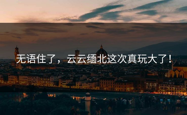 无语住了，云云缅北这次真玩大了！