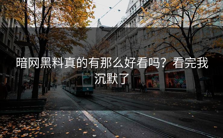 暗网黑料真的有那么好看吗?看完我沉默了