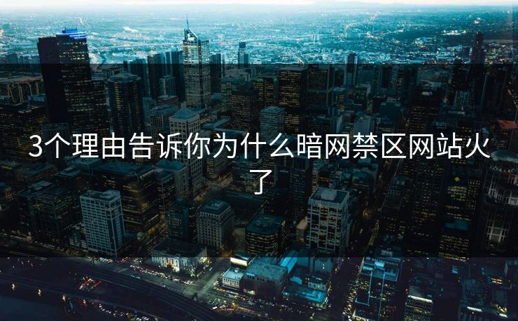 3个理由告诉你为什么暗网禁区网站火了