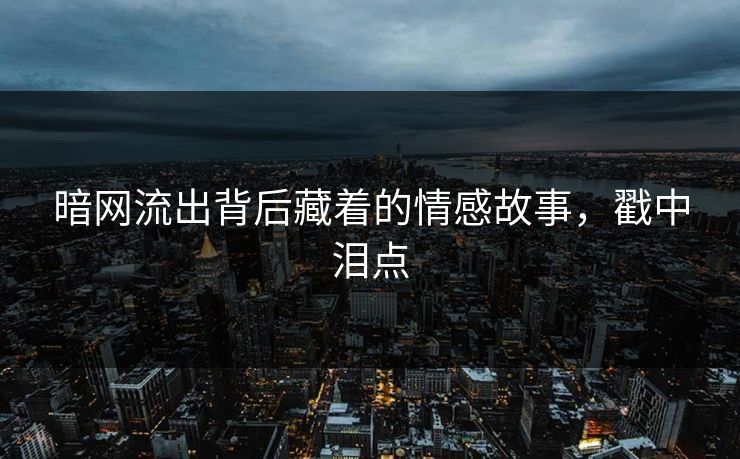 暗网流出背后藏着的情感故事，戳中泪点