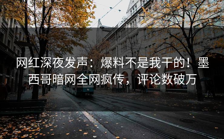网红深夜发声：爆料不是我干的！墨西哥暗网全网疯传，评论数破万