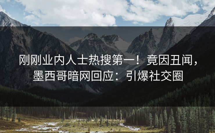 刚刚业内人士热搜第一！竟因丑闻，墨西哥暗网回应：引爆社交圈