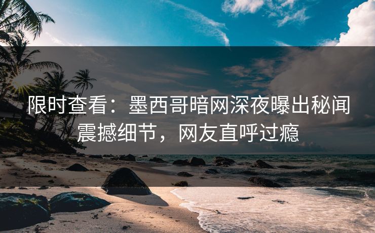 限时查看：墨西哥暗网深夜曝出秘闻震撼细节，网友直呼过瘾
