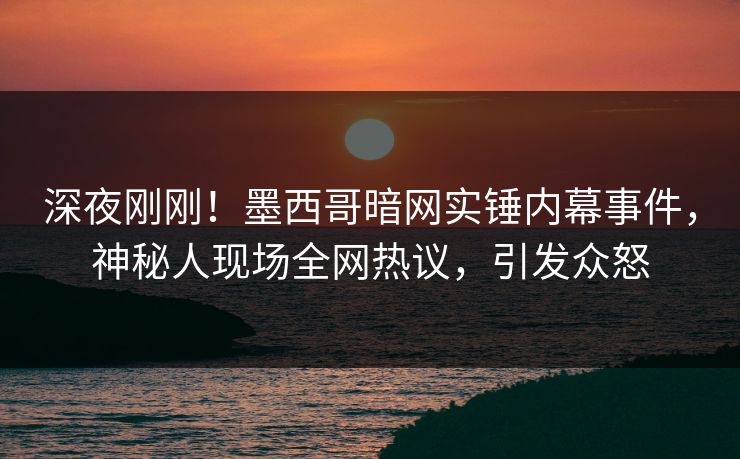 深夜刚刚！墨西哥暗网实锤内幕事件，神秘人现场全网热议，引发众怒