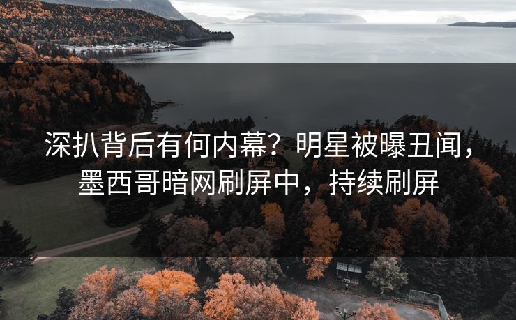 深扒背后有何内幕？明星被曝丑闻，墨西哥暗网刷屏中，持续刷屏