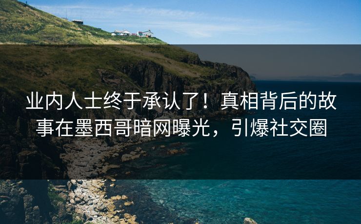 业内人士终于承认了！真相背后的故事在墨西哥暗网曝光，引爆社交圈