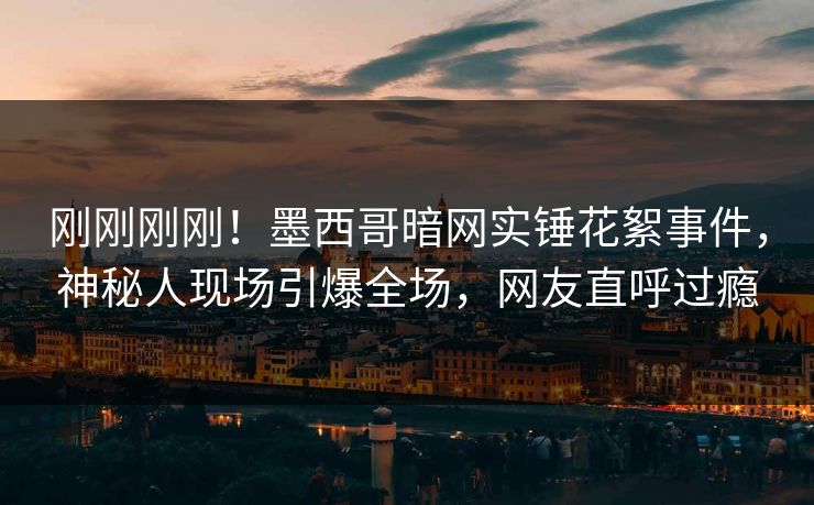 刚刚刚刚！墨西哥暗网实锤花絮事件，神秘人现场引爆全场，网友直呼过瘾