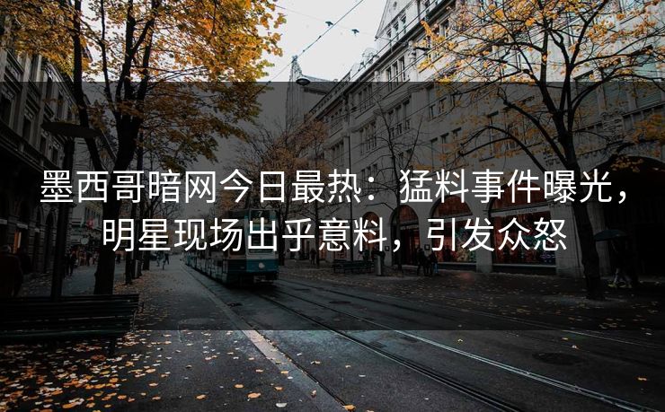 墨西哥暗网今日最热：猛料事件曝光，明星现场出乎意料，引发众怒