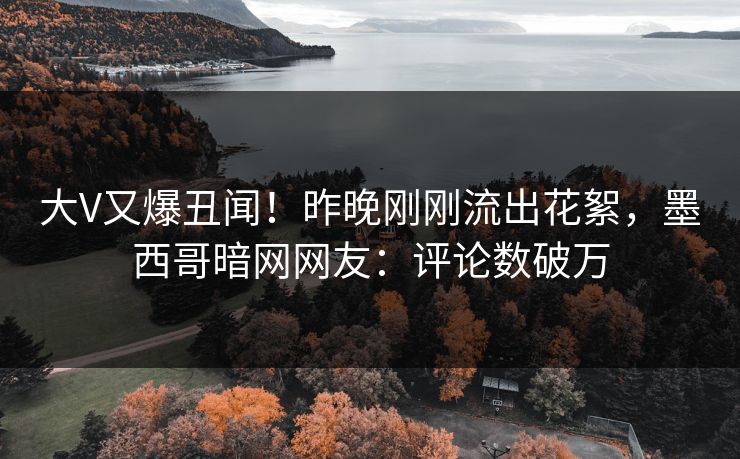 大V又爆丑闻！昨晚刚刚流出花絮，墨西哥暗网网友：评论数破万