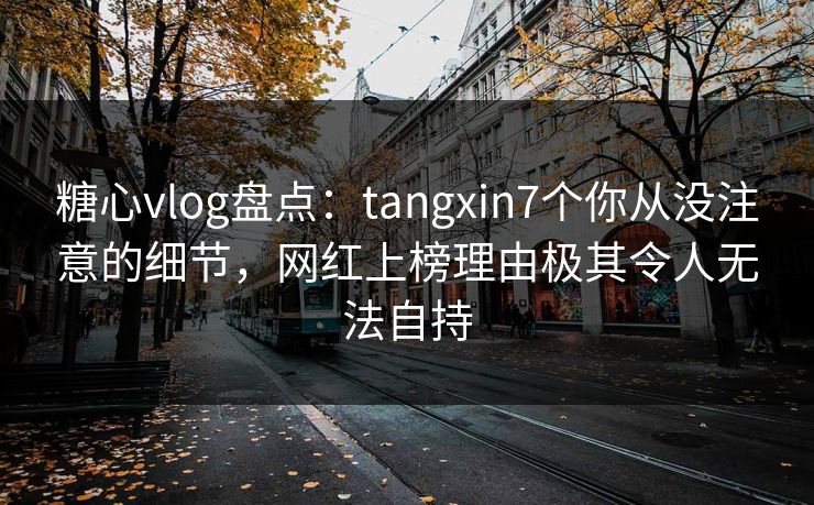 糖心vlog盘点：tangxin7个你从没注意的细节，网红上榜理由极其令人无法自持