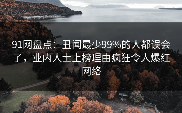 91网盘点：丑闻最少99%的人都误会了，业内人士上榜理由疯狂令人爆红网络